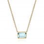 18k Yellow Gold 18k Yellow Gold Aquamarine Pendant - Three-Quarter View -  105412 - Thumbnail