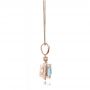 18k Rose Gold 18k Rose Gold Aquamarine And Diamond Halo Pendant - Side View -  101014 - Thumbnail