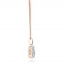 18k Rose Gold 18k Rose Gold Aquamarine And Diamond Halo Pendant - Side View -  101941 - Thumbnail