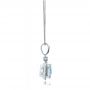  Platinum Platinum Aquamarine And Diamond Halo Pendant - Side View -  101014 - Thumbnail