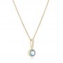 14k Yellow Gold 14k Yellow Gold Aquamarine And Diamond Halo Pendant - Flat View -  102633 - Thumbnail