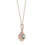 18k Rose Gold 18k Rose Gold Aquamarine And Diamond Pendant - Flat View -  103749 - Thumbnail