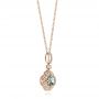 14k Rose Gold 14k Rose Gold Aquamarine And Diamond Pendant - Flat View -  103749 - Thumbnail