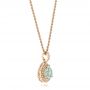 18k Rose Gold 18k Rose Gold Aquamarine And Diamond Pendant - Front View -  103772 - Thumbnail