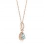 14k Rose Gold 14k Rose Gold Aquamarine And Diamond Pendant - Flat View -  103894 - Thumbnail