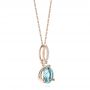18k Rose Gold 18k Rose Gold Aquamarine And Diamond Pendant - Flat View -  105298 - Thumbnail