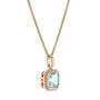 14k Rose Gold 14k Rose Gold Aquamarine And Diamond Pendant - Flat View -  105443 - Thumbnail