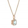 18k Rose Gold 18k Rose Gold Aquamarine And Diamond Pendant - Flat View -  105443 - Thumbnail