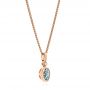 14k Rose Gold 14k Rose Gold Aquamarine And Diamond Pendant - Flat View -  106057 - Thumbnail