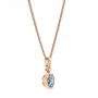 14k Rose Gold 14k Rose Gold Aquamarine And Diamond Pendant - Flat View -  106057 - Thumbnail