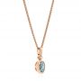 18k Rose Gold 18k Rose Gold Aquamarine And Diamond Pendant - Flat View -  106057 - Thumbnail