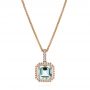 14k Rose Gold 14k Rose Gold Aquamarine And Diamond Pendant - Three-Quarter View -  105443 - Thumbnail