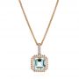 14k Rose Gold Aquamarine And Diamond Pendant