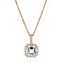 18k Rose Gold 18k Rose Gold Aquamarine And Diamond Pendant - Three-Quarter View -  105443 - Thumbnail