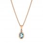 14k Rose Gold 14k Rose Gold Aquamarine And Diamond Pendant - Three-Quarter View -  106057 - Thumbnail