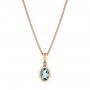 18k Rose Gold 18k Rose Gold Aquamarine And Diamond Pendant - Three-Quarter View -  106057 - Thumbnail