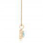 14k Rose Gold 14k Rose Gold Aquamarine And Diamond Pendant - Side View -  103772 - Thumbnail