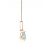 14k Rose Gold 14k Rose Gold Aquamarine And Diamond Pendant - Side View -  105298 - Thumbnail