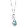 18k White Gold 18k White Gold Aquamarine And Diamond Pendant - Flat View -  105298 - Thumbnail