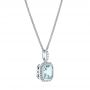  Platinum Platinum Aquamarine And Diamond Pendant - Flat View -  105443 - Thumbnail