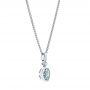  Platinum Platinum Aquamarine And Diamond Pendant - Flat View -  106057 - Thumbnail
