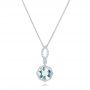 18k White Gold Aquamarine And Diamond Pendant