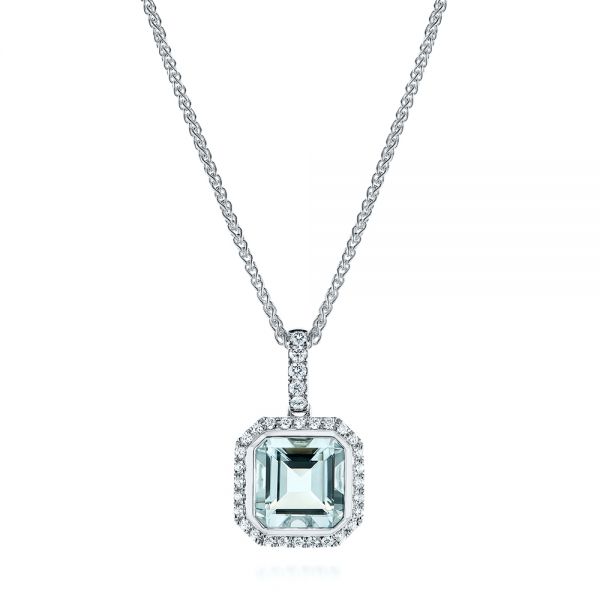 Aquamarine and Diamond Pendant - Image