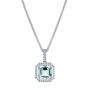 Aquamarine And Diamond Pendant - Three-Quarter View -  105444 - Thumbnail