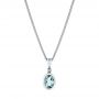  Platinum Platinum Aquamarine And Diamond Pendant - Three-Quarter View -  106057 - Thumbnail