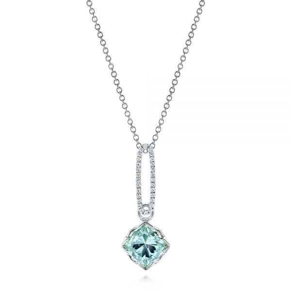 Aquamarine and Diamond Pendant - Image