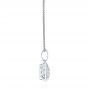 14k White Gold Aquamarine And Diamond Pendant - Side View -  105443 - Thumbnail