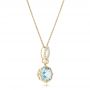 14k Yellow Gold 14k Yellow Gold Aquamarine And Diamond Pendant - Flat View -  102512 - Thumbnail