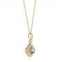 14k Yellow Gold 14k Yellow Gold Aquamarine And Diamond Pendant - Flat View -  103749 - Thumbnail