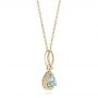 14k Yellow Gold 14k Yellow Gold Aquamarine And Diamond Pendant - Flat View -  103894 - Thumbnail