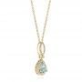 18k Yellow Gold 18k Yellow Gold Aquamarine And Diamond Pendant - Flat View -  103894 - Thumbnail