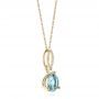 18k Yellow Gold 18k Yellow Gold Aquamarine And Diamond Pendant - Flat View -  105298 - Thumbnail