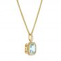 18k Yellow Gold 18k Yellow Gold Aquamarine And Diamond Pendant - Flat View -  105443 - Thumbnail