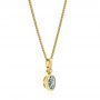 18k Yellow Gold 18k Yellow Gold Aquamarine And Diamond Pendant - Flat View -  106057 - Thumbnail