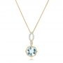 18k Yellow Gold Aquamarine And Diamond Pendant