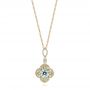 18k Yellow Gold 18k Yellow Gold Aquamarine And Diamond Pendant - Three-Quarter View -  103749 - Thumbnail