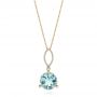 14k Yellow Gold 14k Yellow Gold Aquamarine And Diamond Pendant - Three-Quarter View -  105298 - Thumbnail