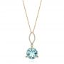 18k Yellow Gold 18k Yellow Gold Aquamarine And Diamond Pendant - Three-Quarter View -  105298 - Thumbnail