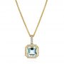 14k Yellow Gold Aquamarine And Diamond Pendant