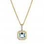 14k Yellow Gold Aquamarine And Diamond Pendant