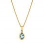 14k Yellow Gold 14k Yellow Gold Aquamarine And Diamond Pendant - Three-Quarter View -  106057 - Thumbnail