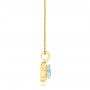 14k Yellow Gold 14k Yellow Gold Aquamarine And Diamond Pendant - Side View -  103772 - Thumbnail