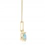14k Yellow Gold 14k Yellow Gold Aquamarine And Diamond Pendant - Side View -  105298 - Thumbnail