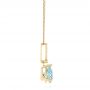 18k Yellow Gold 18k Yellow Gold Aquamarine And Diamond Pendant - Side View -  105298 - Thumbnail