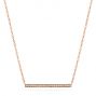 14k Rose Gold Bar Diamond Necklace - Three-Quarter View -  105935 - Thumbnail