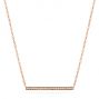 14k Rose Gold Bar Diamond Necklace - Three-Quarter View -  105935 - Thumbnail